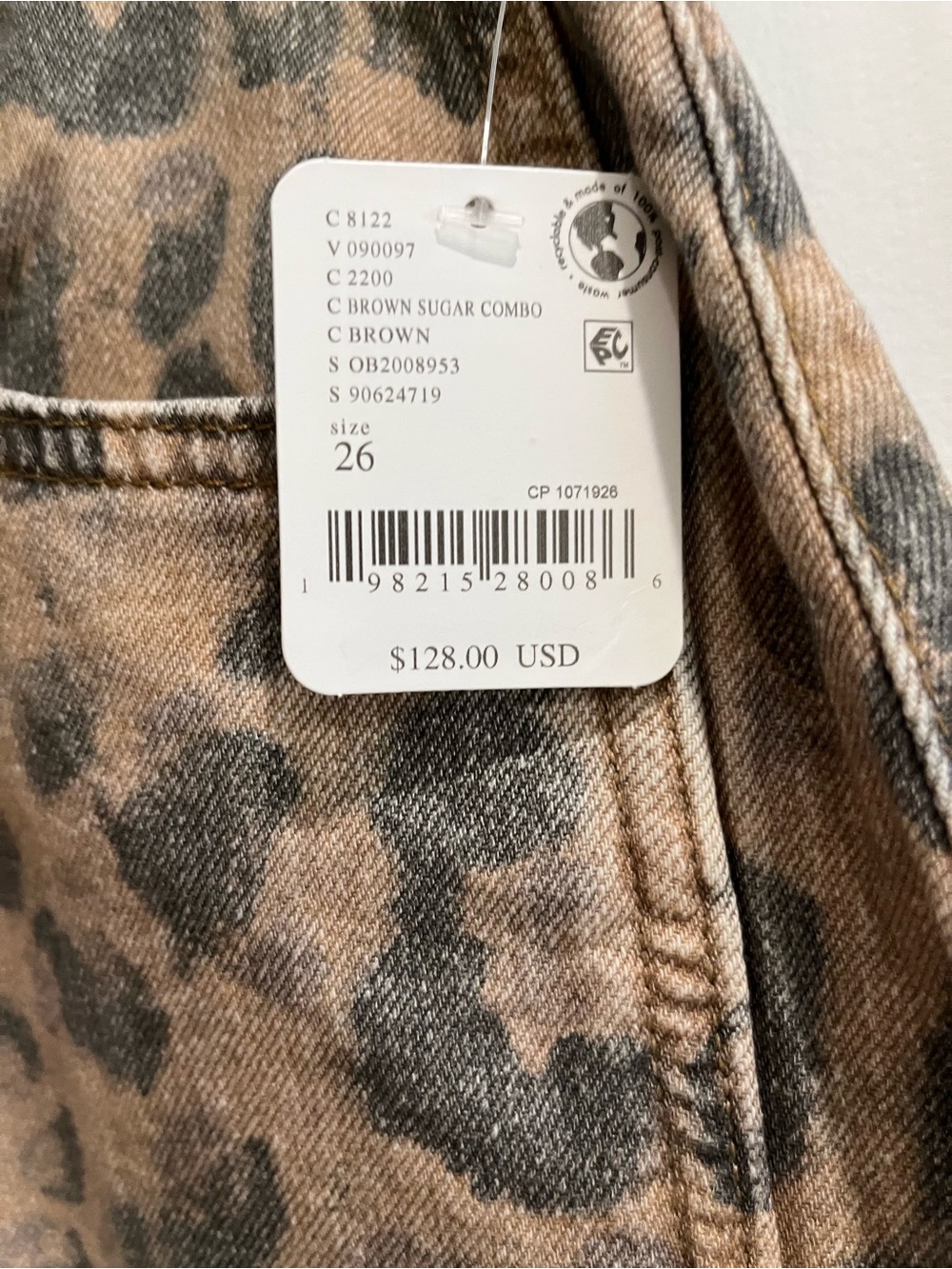 Free People Leopard Brown Sugar Barrel Jeans - Picture 3 of 4